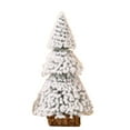 thumbnail image 1 of Christmas Tree 5.91inch Artificial Christmas Trees Tower-shaped Flocked Cedar Miniature Christmas Trees Snow Frost Ornaments With Wooden Bases For Christmas Party Table Top Decor Winter Crafts, 1 of 7