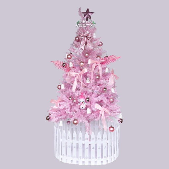 Christmas Tree, 5FT Christmas tree pink, Pink Flocked Christmas Tree,Iron+Plastic Artificial Christmas Tree, Household Supplies & Décor Christmas Trees 5FT Christmas tree pink