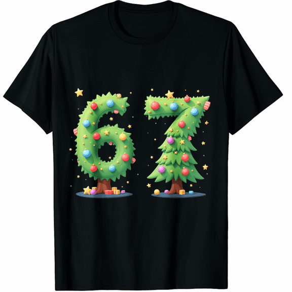 Christmas Tree 6 7 Meme Funny MemeT-Shirt (Men's, Women's)