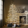 thumbnail image 1 of Christmas Tree 6FT Pre-lit Aspen Fir Artificial Christmas Tree, Hinged Xmas Tree 623 Snow Flocked Branch Tips, 420 Warm White LED Lights, Holiday Coral Christmas Tree for Home Party,Flocked Christm, 1 of 17