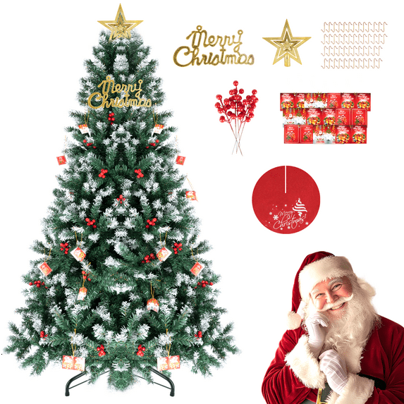 Christmas Tree 6ft,1250 Branches,Include 6 Kinds Decoration