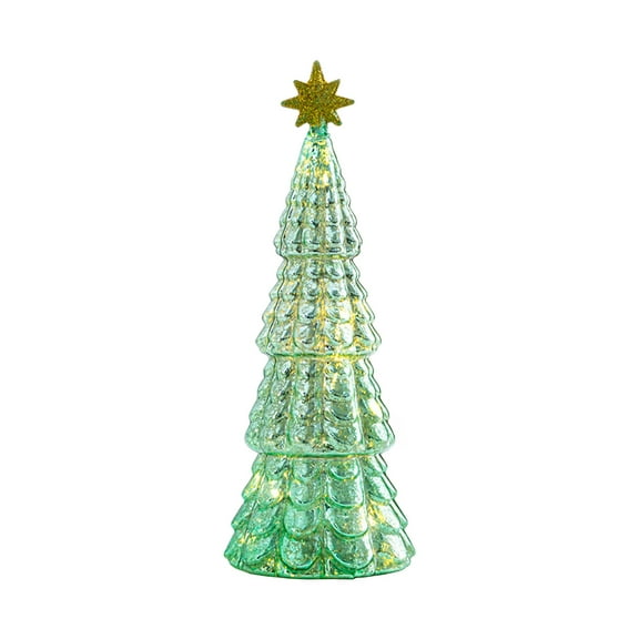 Christmas Tree 9.45inch Christmas Tree Lamp Crystal Glass Christmas Tree Ornaments Enchanted Light Up Colors Changing Lights Home Luminous Night Light Props for Room Table Christmas Decoration