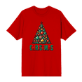 thumbnail image 1 of Christmas Tree Adult Red Crew Neck Short Sleeve Tee-Small, 1 of 2