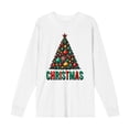 thumbnail image 1 of Christmas Tree Adult White Crew Neck Long Sleeve Shirt-Large, 1 of 3