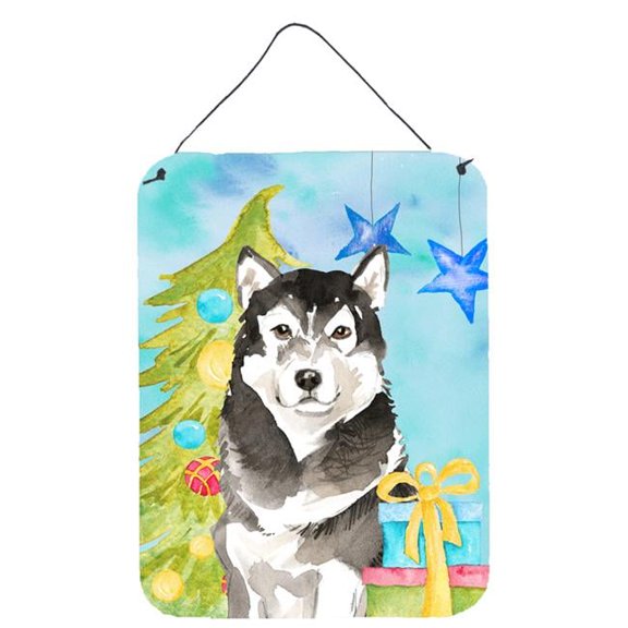 Christmas Tree Alaskan Malamute Wall or Door Hanging Prints