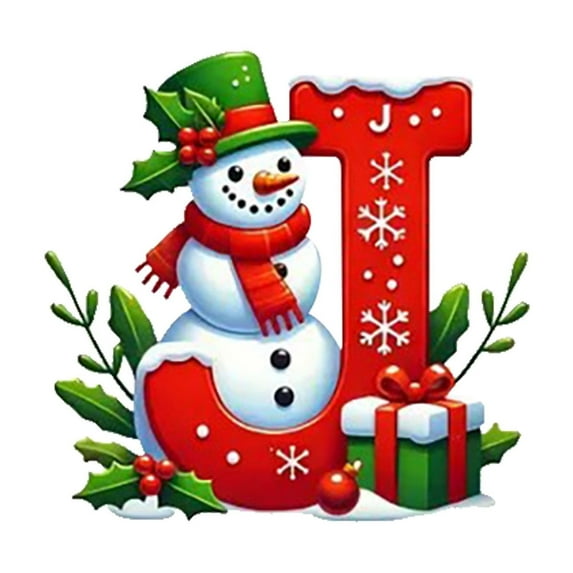 Christmas Tree Alphabet Letter Ornaments - Holiday Flat Hanging Initial Christmas Pendant, Reusable Personalized Tree Decoration DIY Xmas Hanging Decor for Tree Garland Mantel