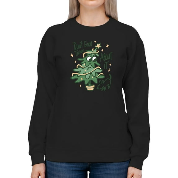 Christmas Tree And Dog Sweatshirt Women -Smartprints Designs, Female Large
