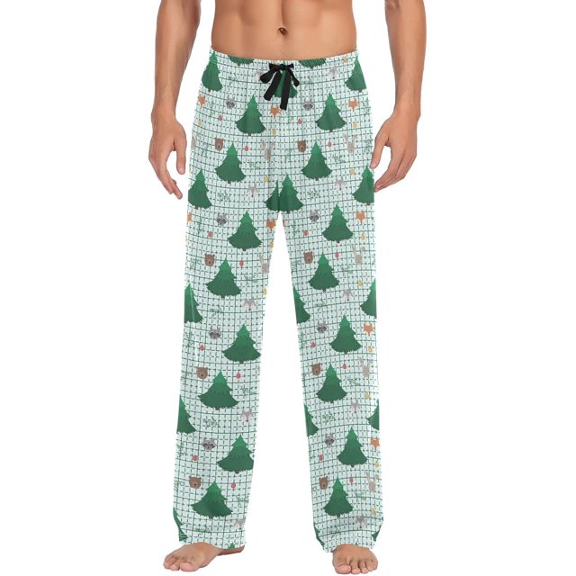 Christmas Tree Animal Plaid Mens Pajama Pants Sleepwear Lounge Men's