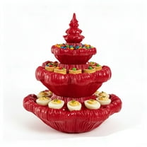 Christmas Tree Appetizer Tray Red Resin Deviled Egg Platter Holiday Party Serving Tray for Snacks Desserts Festive Dining Table Centerpiece Decor Reusable Dishwasher Safe