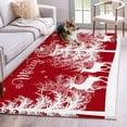 thumbnail image 1 of Christmas Tree Area Rug 3x5 Washable Rug Non Slip Snowflakes Xmas Winter Deer Retro Red Large Area Rug Indoor Floor Carpet for Entryway Bedroom Kitchen Living Room Home Office Dining Room Nursery, 1 of 8