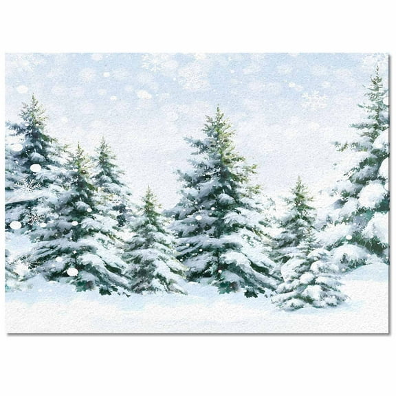Christmas Tree Area Rug 4x6ft Winter Snow Scene Pine Trees Forest Farmhouse Non-Slip Washable Square Rugs Soft Felt Indoor Floor Mat for Bedroom Kitchen Living Room Bathroom