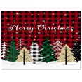 thumbnail image 1 of Christmas Tree Area Rug 5x7ft Winter Snowflake Red Black Plaid Non-Slip Washable Square Rugs Soft Felt Indoor Floor Mat for Bedroom Kitchen Living Room Bathroom, 1 of 8