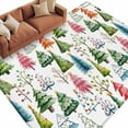 thumbnail image 1 of Christmas Tree Area&nbsp;Rug 5x7ft Green Pink Blue Trees Winter Plant Non-Slip&nbsp;Washable Square&nbsp;Rugs Soft Felt Indoor Floor Mat for Bedroom Kitchen Living Room Bathroom, 1 of 9