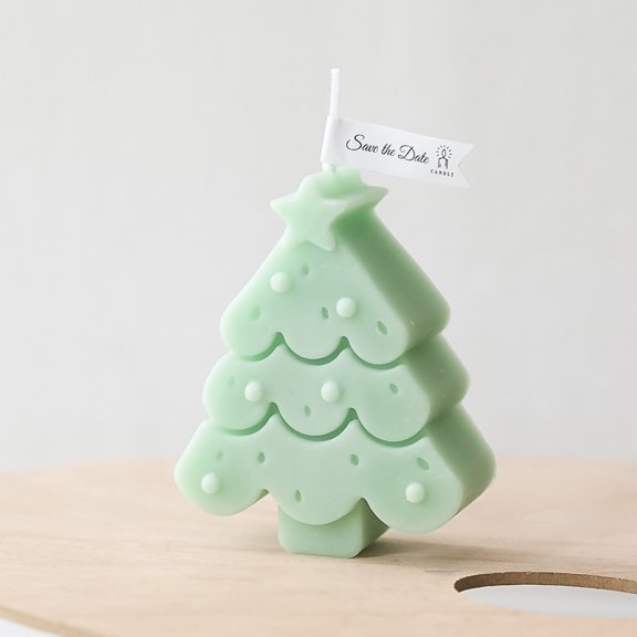 Christmas Tree Aromatherapy Candle Tree Shaped Candle,Christmas Tree Candles, Christmas Home Decoration Desktop Crafts Party Gift [Green]