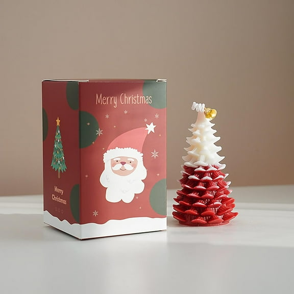 Christmas Tree Aromatic Candle with Soybean Wax, Decorative Holiday Candle for Home, Hand Poured Scented Candle Gift, for Christmas and Hanukkah Celebrations