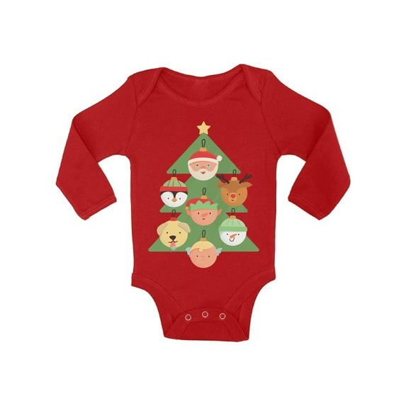Christmas Tree Baby Long Sleeve Bodysuit Funny Xmas One Piece Top Baby Girls Baby Boys Santa Holidays Gifts