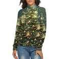 thumbnail image 1 of Christmas Tree Background Women's Turtleneck Sweater Long Sleeve Ribbed Fitted Turtle Neck Casual Fall Winter Collection Top M, 1 of 4