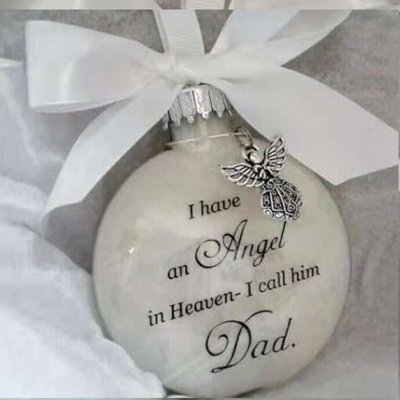 Christmas Tree Ball Ornaments Clear Feather Ball Angel Memorial Ornament I Have an Angel in Heaven I Call Her Mom - Family Memorial Loss of Loved One Hanging Pendant Xmas Tree Décor