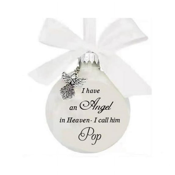 Vorkoi Christmas Tree Ball Ornaments Clear Feather Ball Angel Memorial Ornament I Have an Angel in Heaven I Call Her Mom - Family Memorial Loss of Loved One Hanging Pendant Xmas Tree Décor