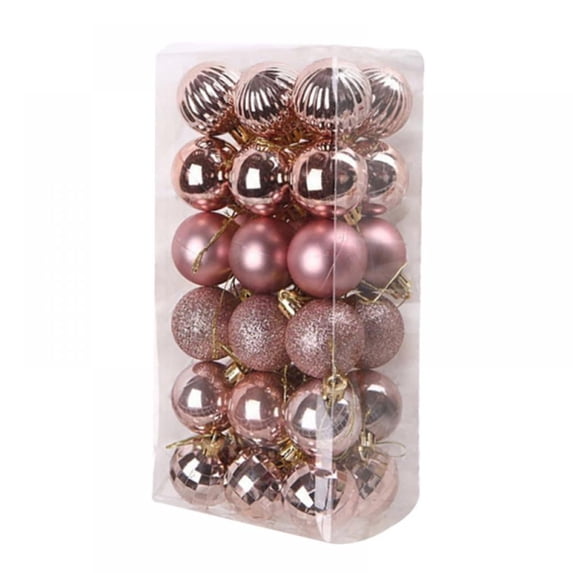 Christmas Tree Ball Ornaments Decoration,40mm/1.57" Shatterproof Stuffed Delicate Glittering Matte 6 Styles Baubles Balls for Wedding Party