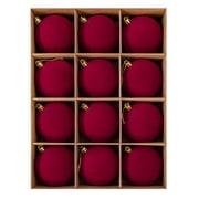 Christmas Tree Ball Ornaments Velvet Flocked Hanging Ornaments 3 Inch 12 Pack Holiday Decor for Xmas Tree Wedding Party Home Display