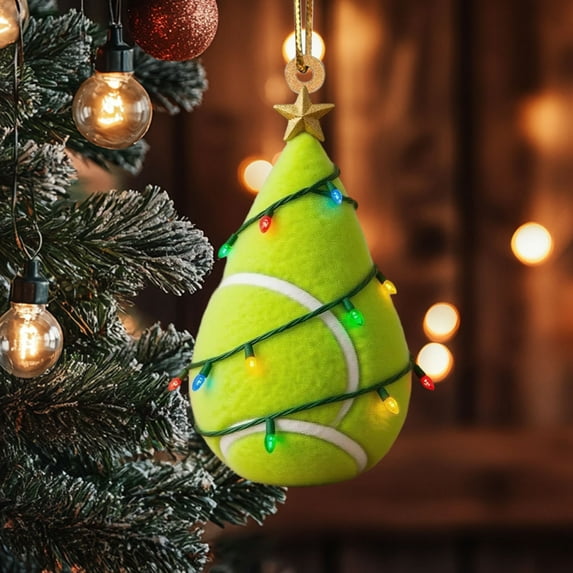 Christmas Tree Ball Shaped Ornaments 3.15" Mini Acrylic Various Sports Balls Decorations for Cars Window Door Xmas Tree, Fun Gift for Boys Players Fans