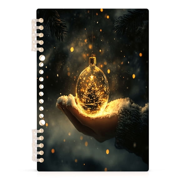 Christmas Tree Ball in Hand Notebooks 1-subject Journal 60 Sheets A5 College Ruled Paper Detachable Ring 8.3"x5.7"