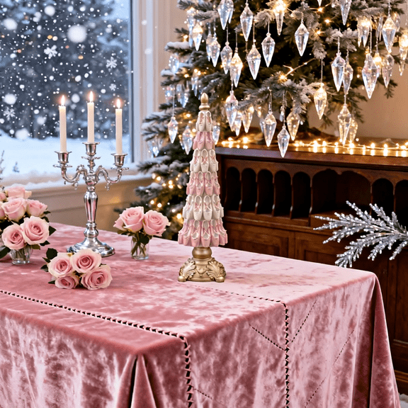 Christmas Tree Ballerina Shoe Tree, Resin Glittered Ballet Ornament, Elegant Pink Ballerina Display for Tree and Home Decor