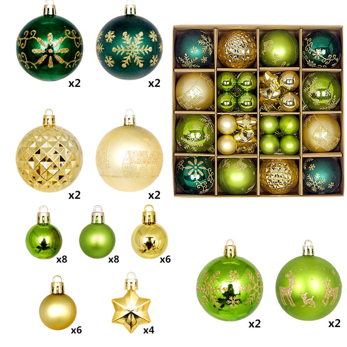 Christmas Tree Balls 44pcs 6cm Christmas Ball Multicolor Ball Decorations Christmas Tree