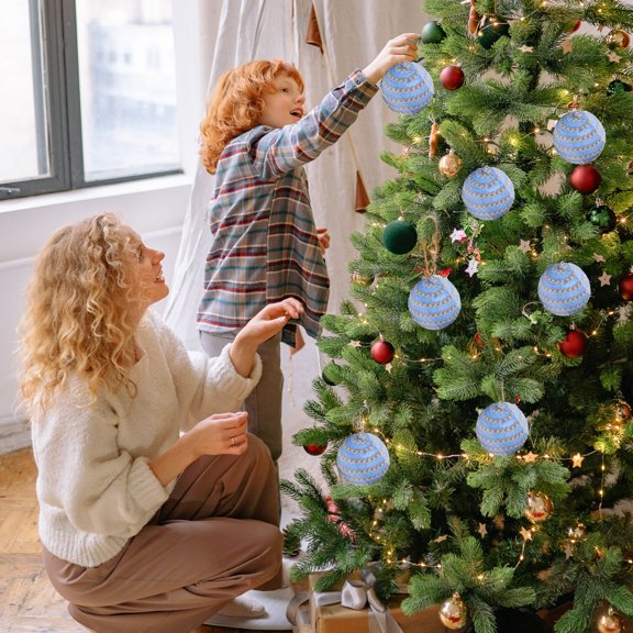 Christmas Tree Balls Multicolor Hanging Ornaments for Indoor and Outdoor Festive Displays,3 PCS(G)