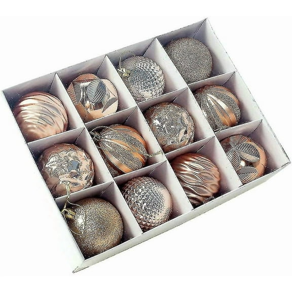 Christmas Tree Balls Shatterproof Shine Ball Decoration 12pcs(gold)