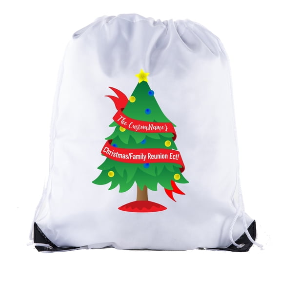 Christmas Tree Banner with custom name- Family Reunion Party Favor Bags