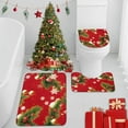 thumbnail image 1 of Christmas Tree Bathroom Rug and Mat Set 3 Piece, Red Snowflake Ball Pine Winter Snow Bathroom Rugs Non Slip, Absorbent Microfiber Memory Foam Bath Mat Machine Washable, 1 of 7