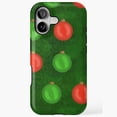 thumbnail image 1 of Christmas Tree Baubles Holiday Festive Seasonal Decorative Pattern Tough Phone Case iPhone 17 16 15 14 13 12 11 Pro Max, 1 of 2