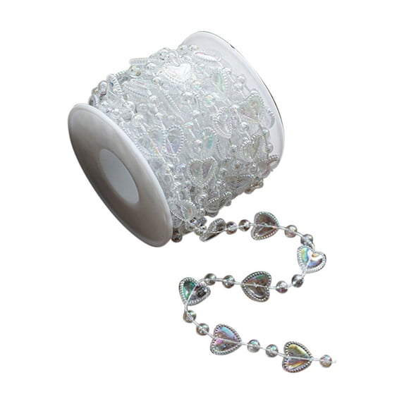 Christmas Tree Beads Garland Decoration,196.85'' Silvery Clear Pearl Strands Chain for Christmas Tree Decor,Fireplace Mantle Mantel Crafts and Holiday Décor