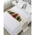 Christmas Tree Bed Runner for King Size Bed, Xmas Tree Green Red Black
