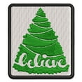 thumbnail image 1 of Christmas Tree Believe Applique Multi-Color Embroidered Iron-On Patch - 2.5 Inch Small, 1 of 5