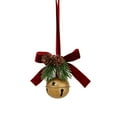 thumbnail image 1 of Christmas Tree Bell Ornament – Velvet Bow with Wrought Iron Bell, Festive Hanging Decoration for Tree, Door, Wall, Gift Wrapping & Holiday Displays, 1 of 5