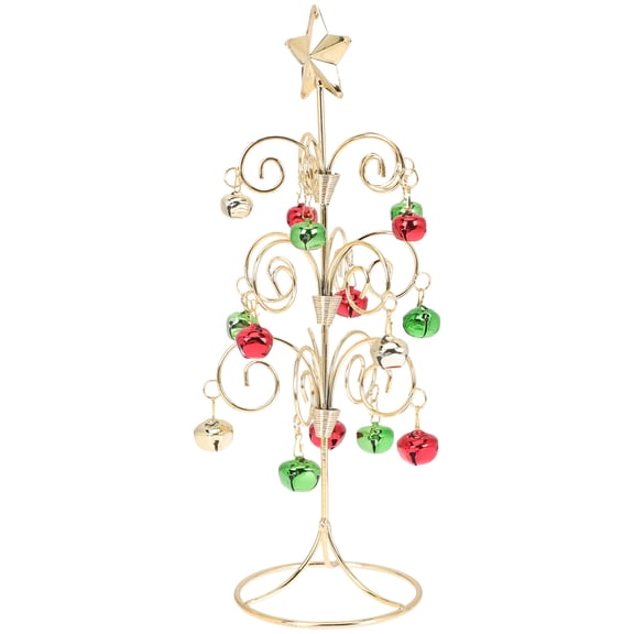 Iron Art Mini Christmas Tree Decor for Desktop, Tabletop Xmas Tree Accent, Holiday Home Office Decoration
