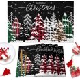 thumbnail image 1 of Christmas Tree Black Placemats Set of 4 Washable Table Mats for Kitchen Dining Table, Winter Cotton Linen Place Mats for Indoor Outdoor Parties Holiday Decoration, Snowflake Leopard Buffalo Plaid, 1 of 6