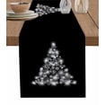 thumbnail image 1 of Christmas Tree Black Table Runner 108 Inches, Snowflakes Shining Xmas Tree Bed Runner Dresser Scarves Tabletop for Indoor Outdoor Parties/Ceremony/Banquet, 13"x 108", 1 of 8