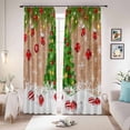 thumbnail image 1 of Christmas Tree Blackout Curtains for Bedroom/Living Room, Pinch Pleated Black Out Curtains, Xmas Red Balls Pine Branches Snowflakes New Year Room Darkening Window Drapes with Hooks 2 Panels, 39"x70", 1 of 8