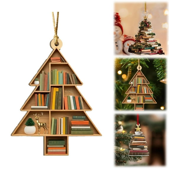 Christmas Tree Book Ornament 2025 Christmas Book Tree Ornament Book Ornament for Christmas Tree Book Lover Christmas Ornaments for Book Lovers Book Reader Librarian/ Christmas Acrylic Pendant E