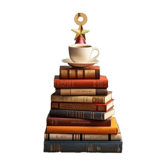 Christmas Tree Bookshelf Festive Holiday Display Shelf for Books, Decor, and Ornaments, Space-Saving Design