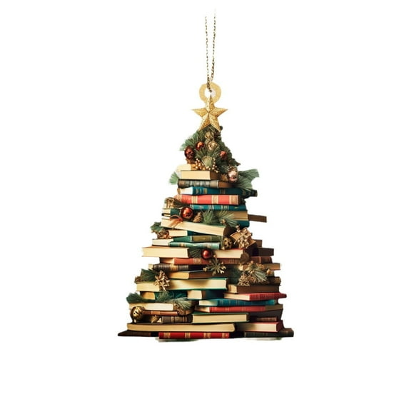 Christmas Tree Bookshelf Festive Holiday Display Shelf for Books, Decor, and Ornaments, Space-Saving Design