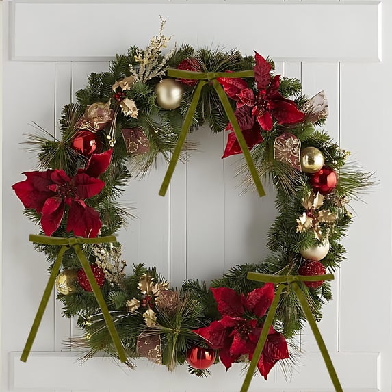 Christmas Tree Bow,24pc Velvet Christmas Tree Bow Decoration Wreath Bow Decoration,Rustic Crafts Gift Bows Vintage Ribbon Bows for Xmas Home Outdoor Indoor