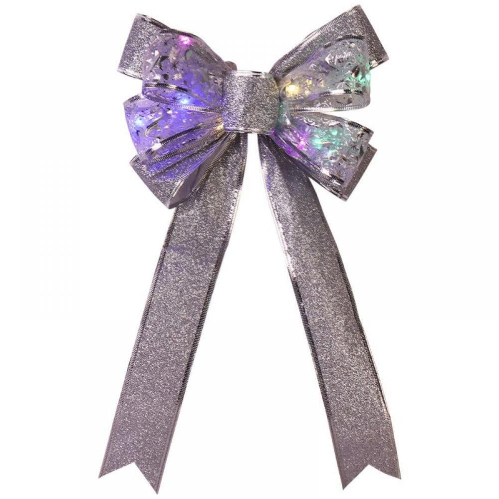 Christmas Tree Bow LED Ribbon Bows Christmas Tree Ornaments Tree Topper