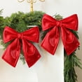 thumbnail image 1 of Christmas Tree Bow, Oversized Velvet Holiday Pendant with Full 3D Shape Wrinkle Resistant Design and Secure Hanging Strap, Festive Decoration for Christmas Tree Wedding Arch Gift Box, 1 of 6