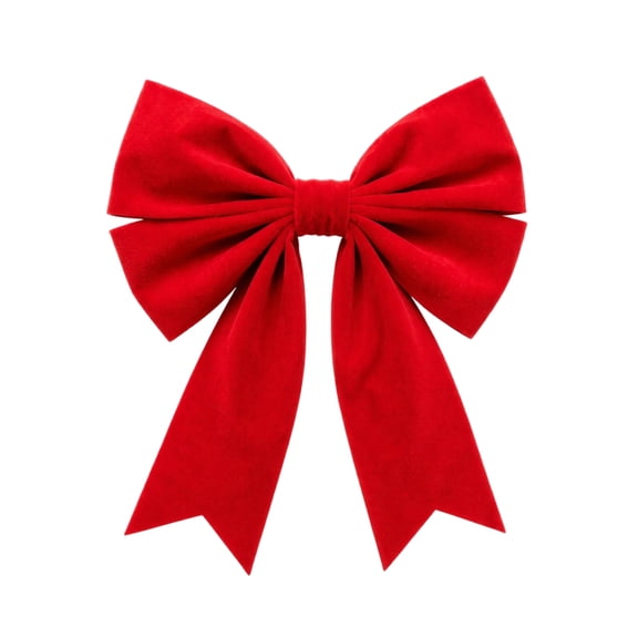 Christmas Tree Bows Festive Decorative Ribbon Knot Ornament for Holiday Party Home Indoor Outdoor Seasonal Celebration Decorations 2-Pack A0496
