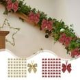 thumbnail image 1 of Christmas Tree Bows | Festive Nylon Spandex Gold Red Ornaments | 50 Pack Decorative Ribbon Accents | 1.97x1.97in Versatile Party Favor | Holiday Home Décor, 1 of 6